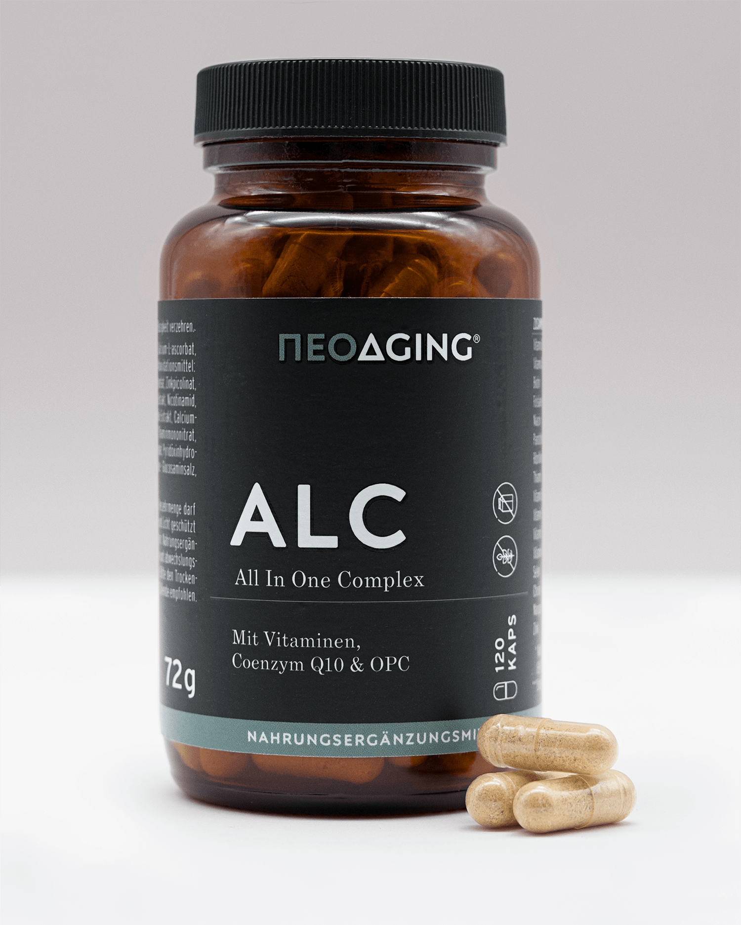All in One Complex mit Vitaminen, Coenzym Q10 und OPC von NEOaging Longevity Supplements Produkt vorne