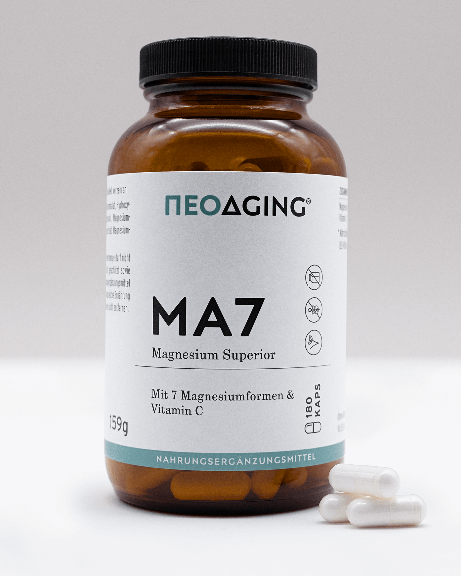 Magnesium Superior 7 Magnesiumformen mit Vitamin C von NEOaging Longevity Supplements Produktfoto vorne