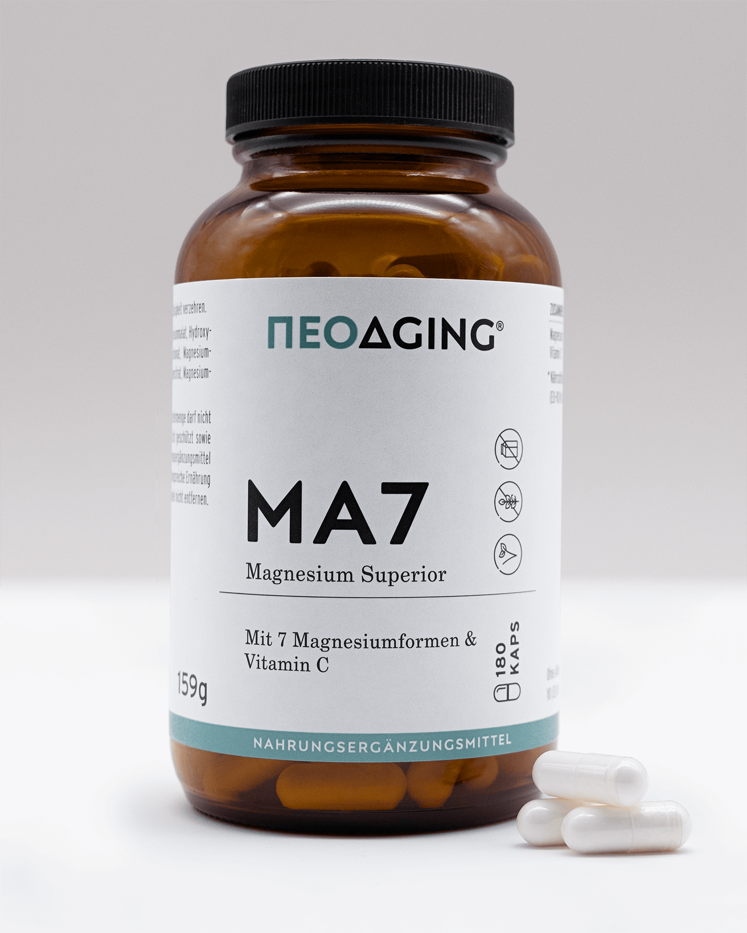 Magnesium Superior 7 Magnesiumformen mit Vitamin C von NEOaging Longevity Supplements Produktfoto vorne