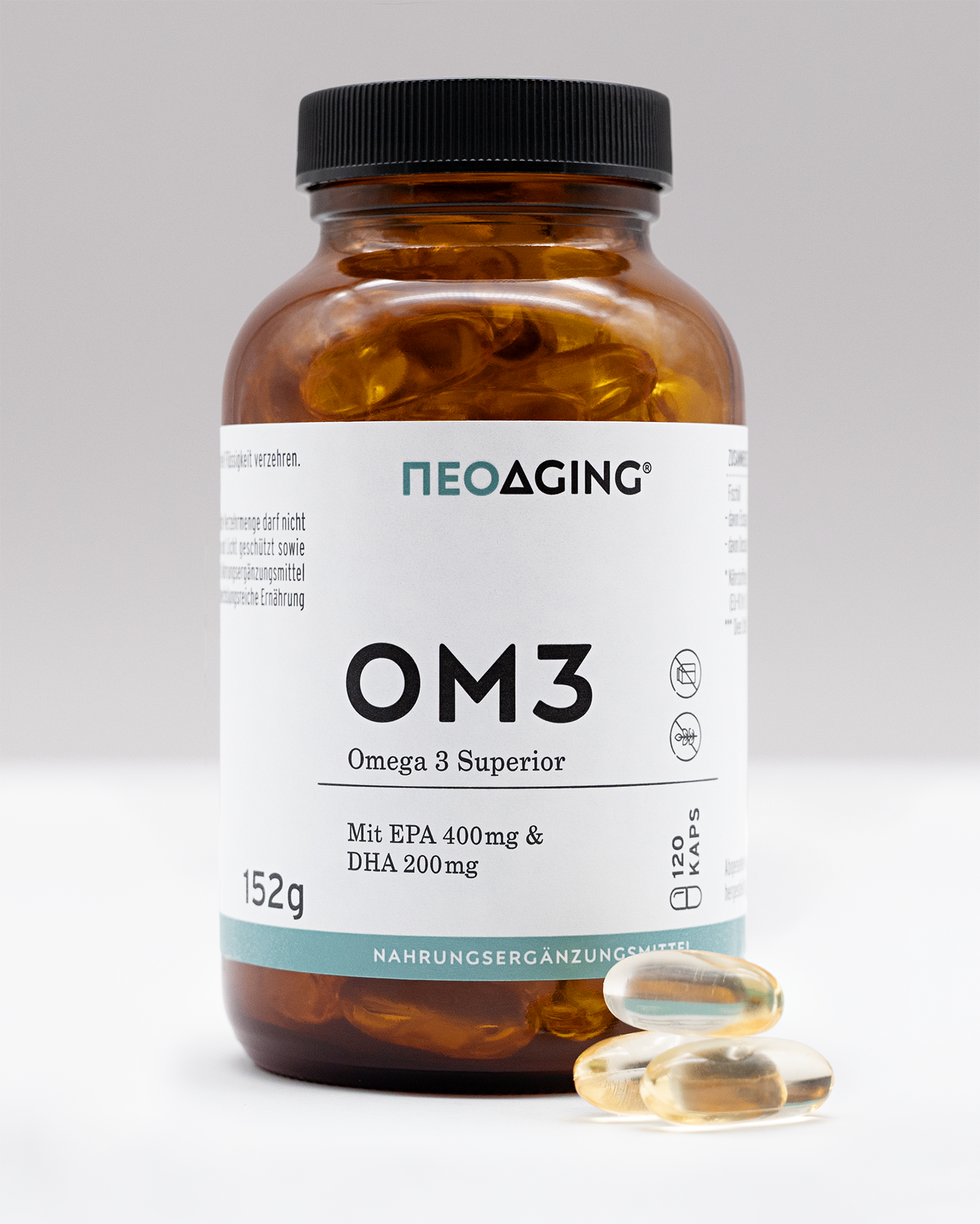 Omega 3 Superior Premium Omega 3 Öl Epax Standard NEOaging Longevity Supplements Produkt vorne