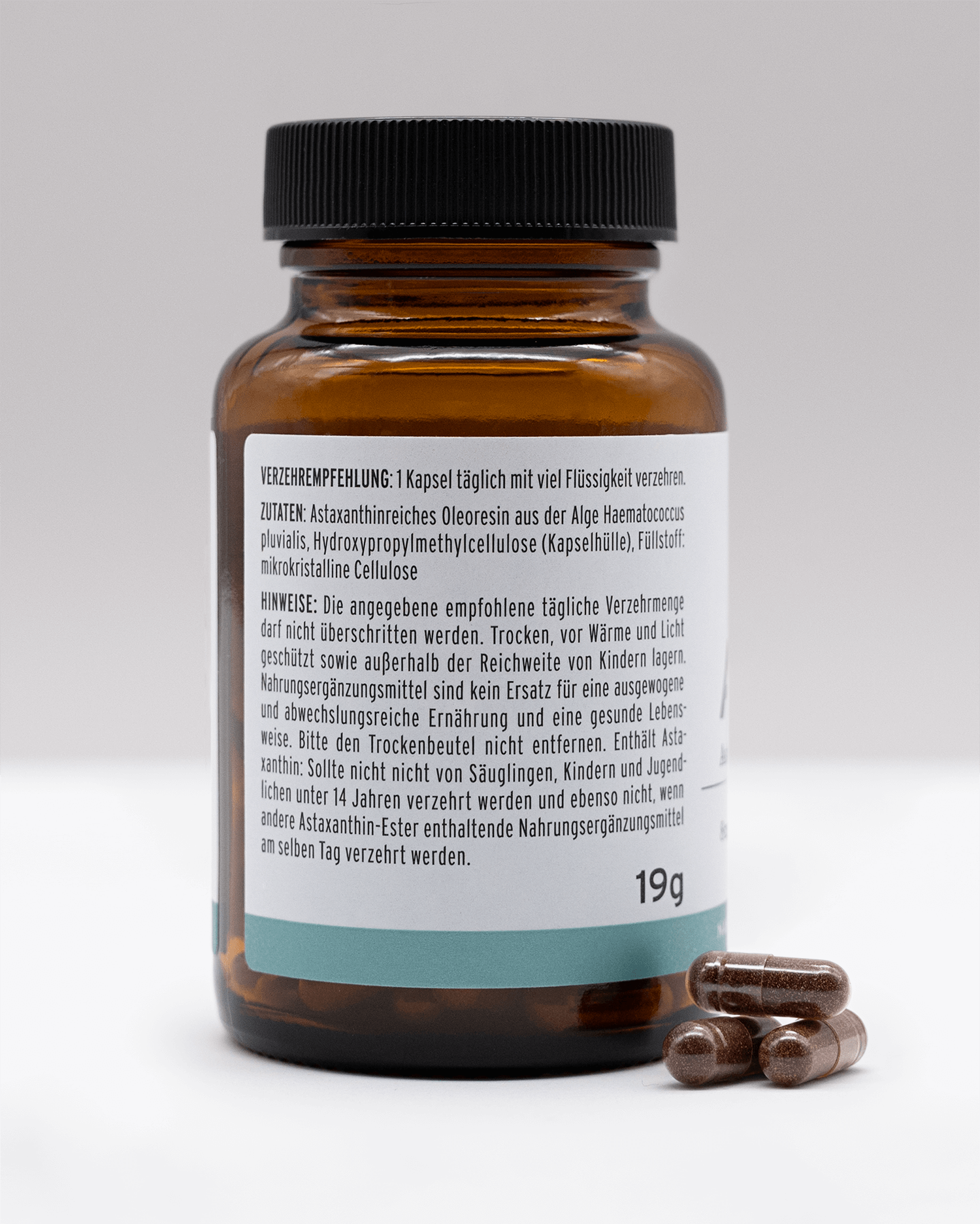 Astaxanthin 8mg Kapseln NEOaging Longevity Supplements Produktfoto Zutatenliste