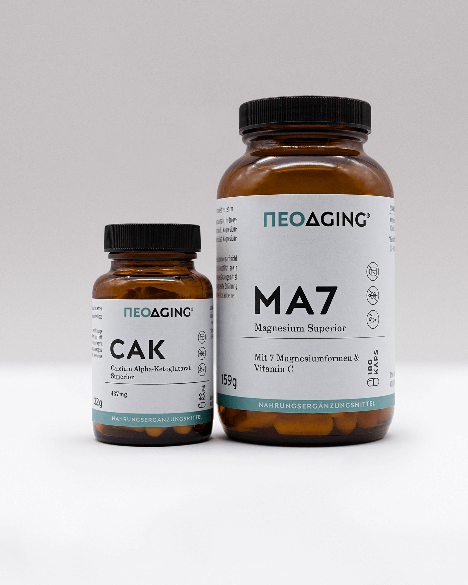Sports Bundle Calcium Alpha-Ketoglutarat  und Magnesium Complex von NEOaging Longevity Supplements Bundle Produktfoto