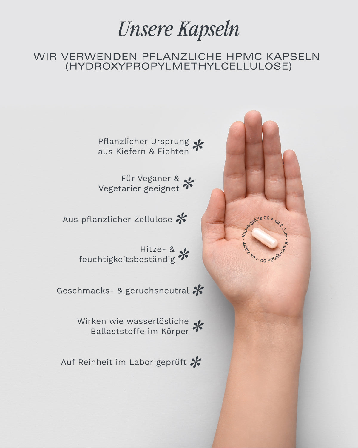 NEOaging Supplements Kapsel Info zu HPMC Cellulose Kapseln Vorteile größe 00