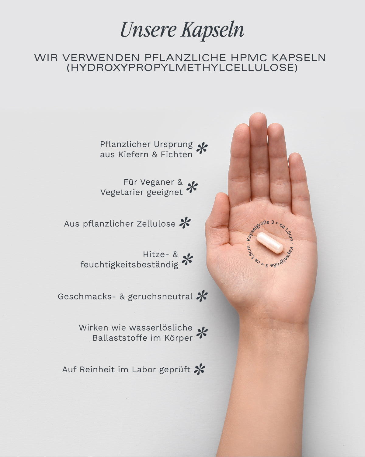NEOaging Supplements Kapsel Info zu HPMC Cellulose Kapseln Vorteile größe 3